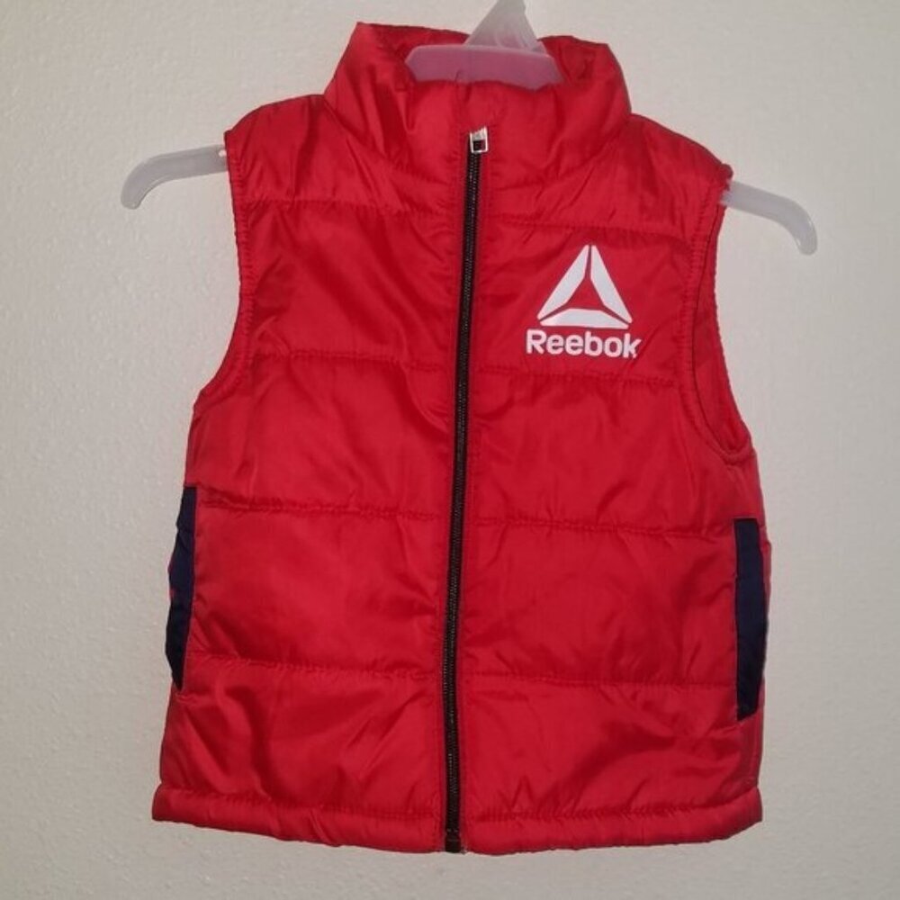 Reebok Red White Puffer Vest Toddler 2T Full-Zip Boy Girl